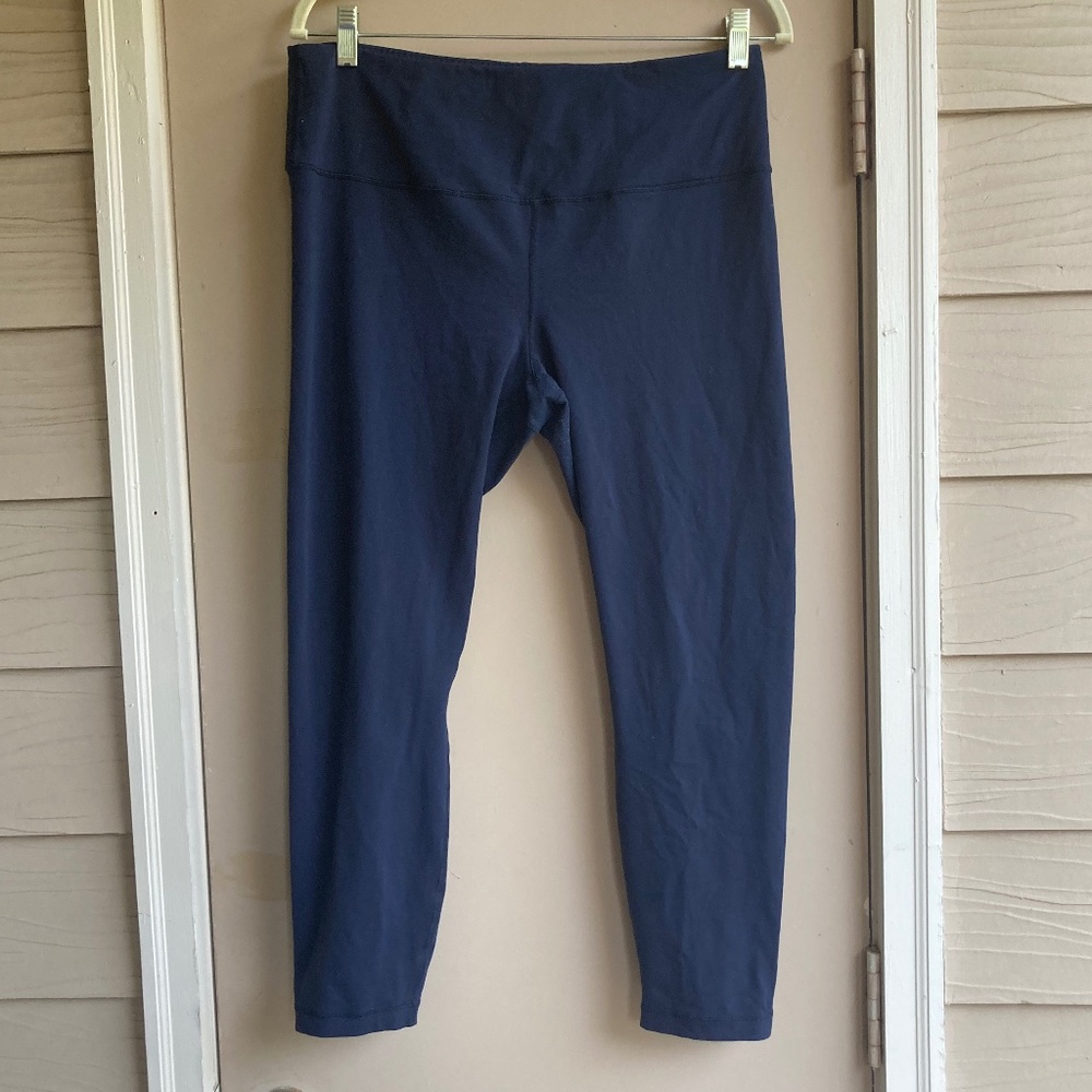 90 Degree By Reflex Navy High Waist Capri Legging